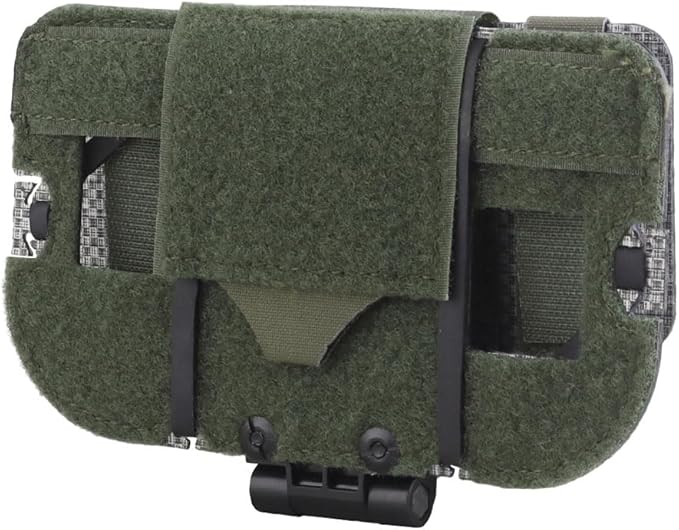 Let Me Be Airsoft Plate Carrier Molle Phone Carrier Outdoor Lightweight Navigation Board，Wide Angle Foldable Phone Holder Chest Rig Hovering Mount Tactical Vest Accessory (Ranger Green)