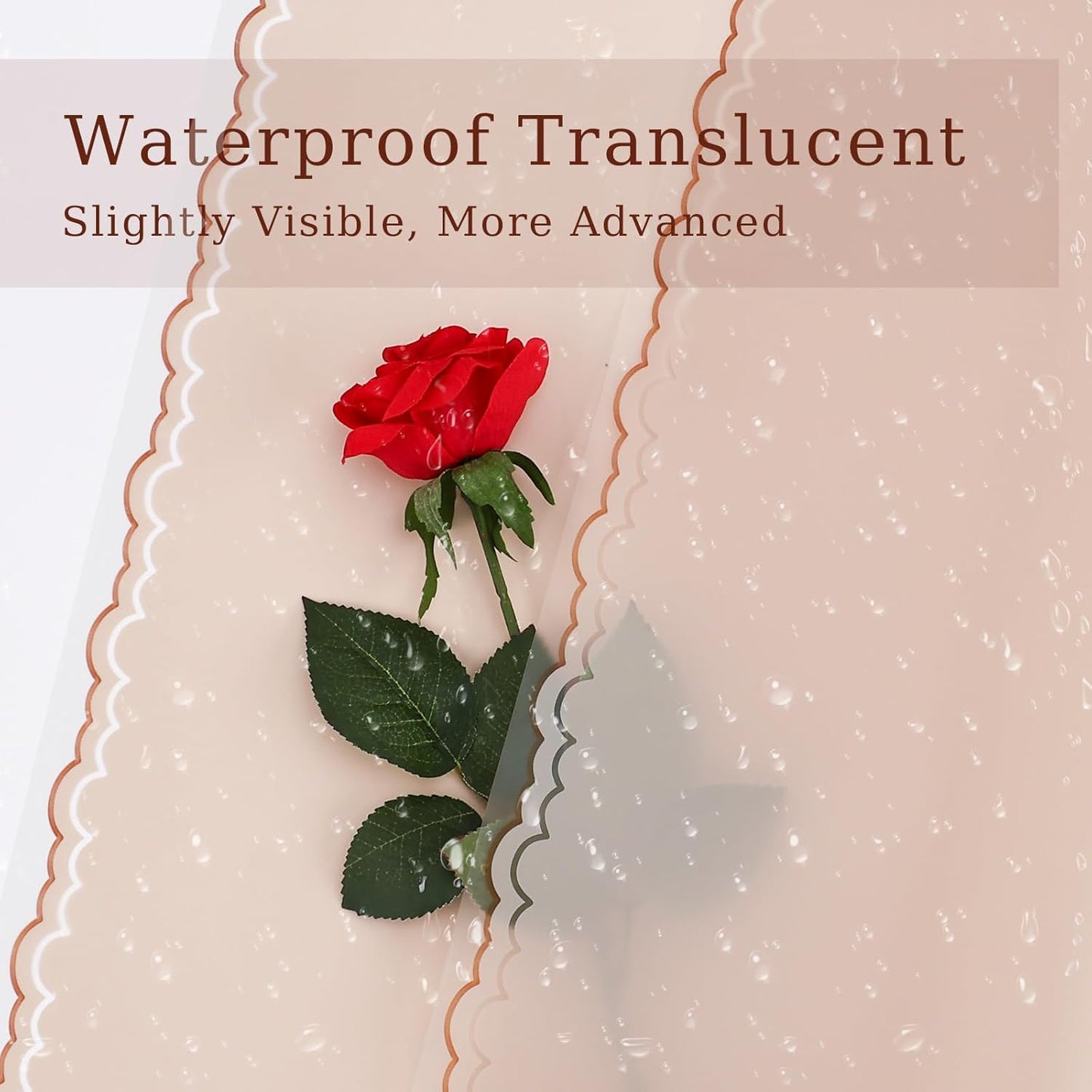 FUHITIM 20 Sheets Flower Wrapping Paper - Waterproof Floral Bouquet Wrapping Paper, Florist Supplies Packaging Paper for Wedding Birthday Gift DIY Crafts (Khaki)