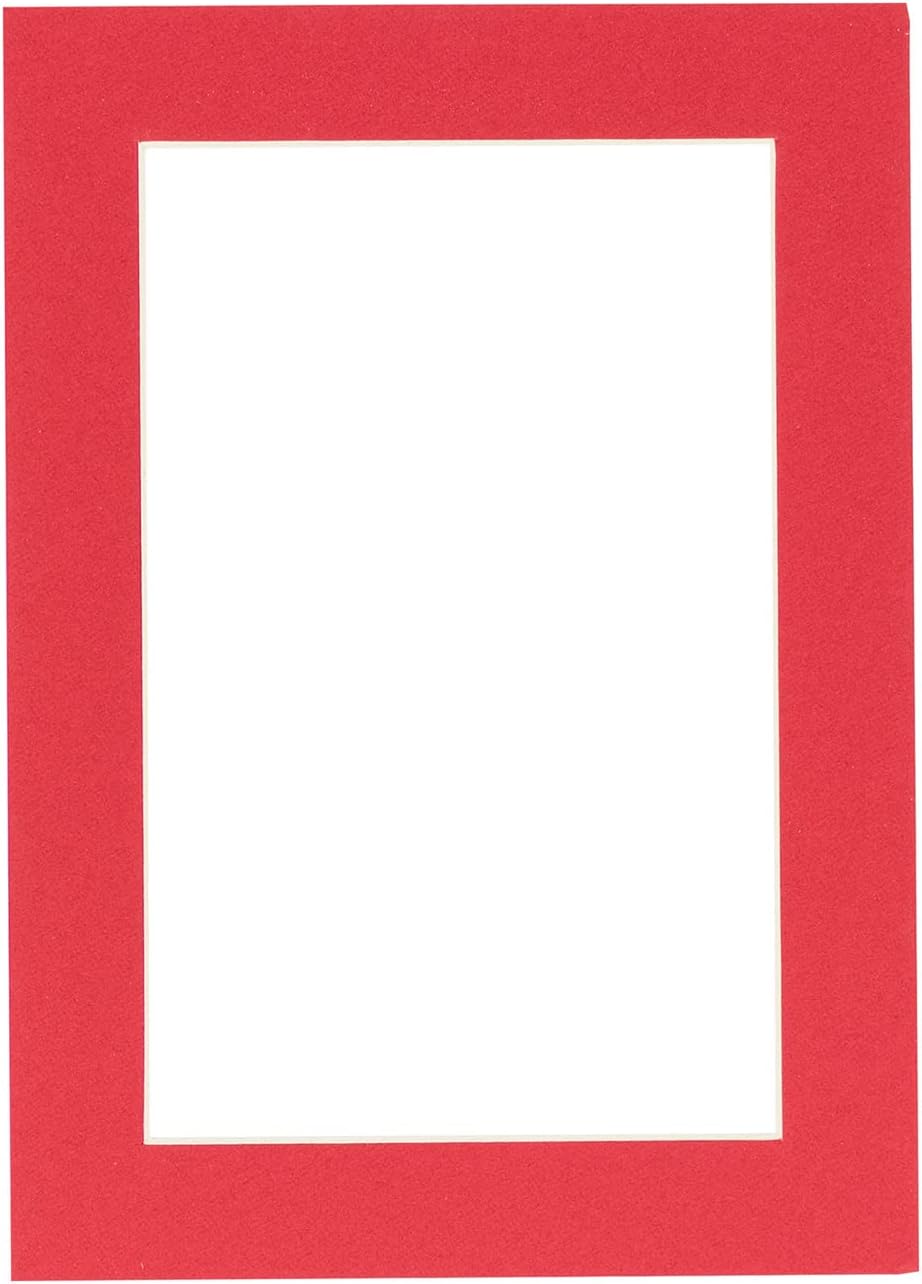 Pack of Ten Acid Free 11x14 Mats Bevel Cut for 8.5x11 Photos - Cardinal Red Precut Matboards With Backing Boards and Self Seal Photo Mat Bags For Pictures, Photos, Framing - 4-ply Thickness