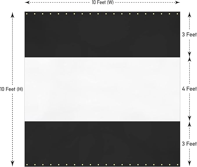 Covers & All Outdoor Clear Panel Curtain, 12 oz Vinyl Outdoor Curtains for Patio, Weather Resistant Waterproof Tarp with Brass Grommets for Pergola, Porch, Gazebos, Balcony (10'H x 10'W Feet, Black)