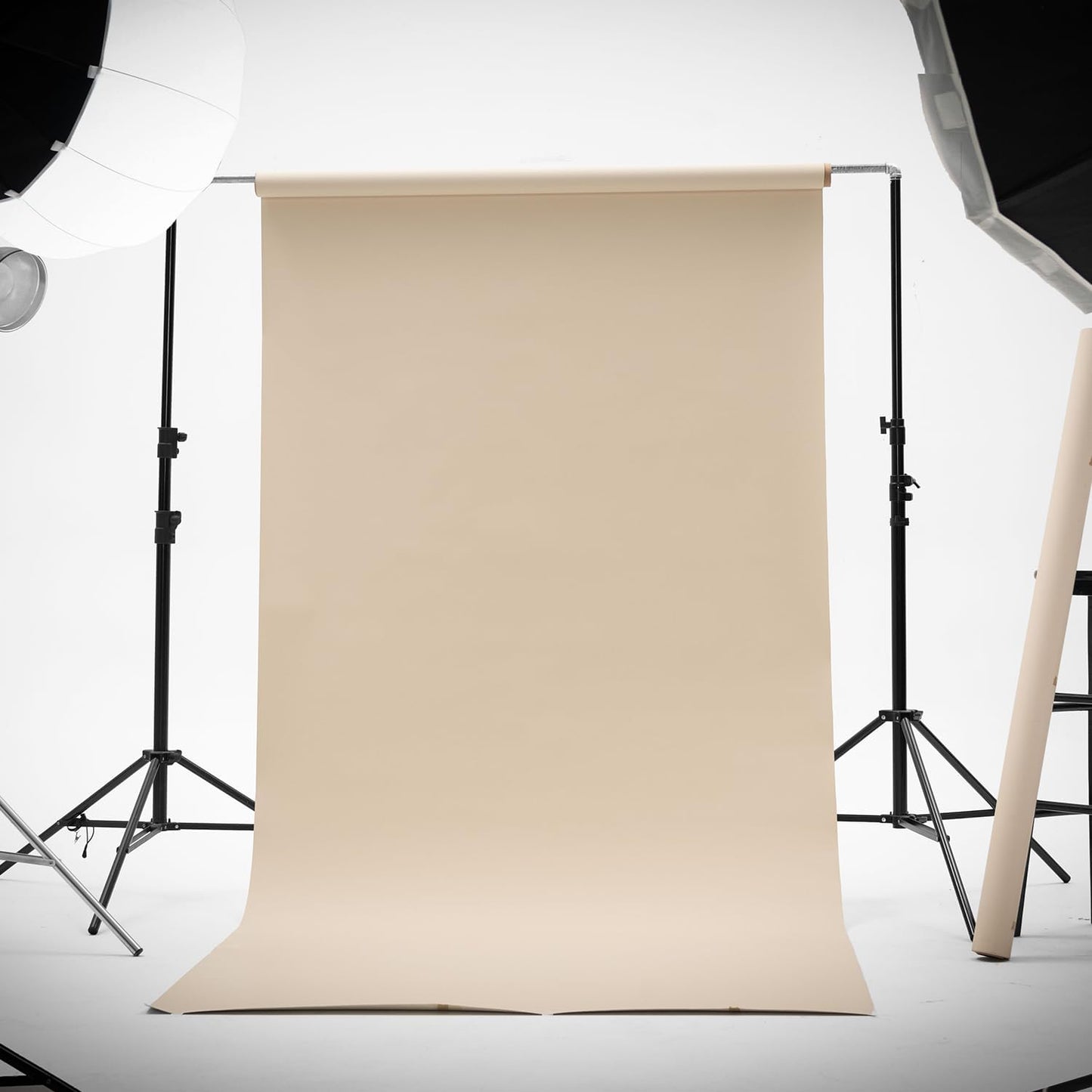Kate Seamless Paper Backdrop Beige Cream Paper Backdrop for Photoshoot (86''x32.8' Ivorine)