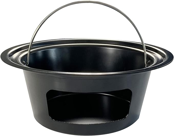 KAMaster Ash Can with Folding Handle Compatible with Large Big Green Egg,Charcoal Ash Collector Must Haves Green Egg Accessories Carbon Steel Ash Pot High Temperature Resistance Kamado Ash Basket