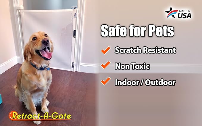 Retract-A-Gate 72" White: The Original and only Made in USA Retractable Baby, Dog, & Cat Gate
