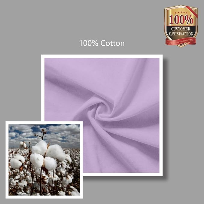 TOPDesign 6-Pack Economical 16"x15" Lavender Cotton Tote Bags, Lightweight Medium Reusable Grocery Shopping Cloth Bags, Suitable for DIY, Advertising, Promotion, Gift, Activity