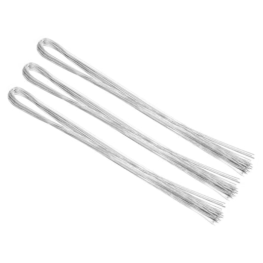 PATIKIL 32 Inch 22 Gauge Floral Stem Wire, 4 Pack/160 Pieces Bouquet Stem Paper Wrapped for DIY Crafts Flower Arrangements, Silver Tone