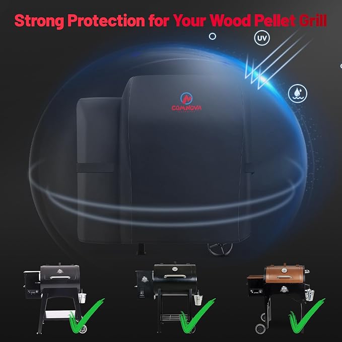 Comnova Grill Cover for Pit Boss 700FB - 600D Wood Pellet Smoker Cover for Pitboss Waterproof & Heavy Duty, Premium Pellet BBQ Cover for Pit Boss 400FB, 700FB, Lexington 500, Pro 600 and Z Grill 550B