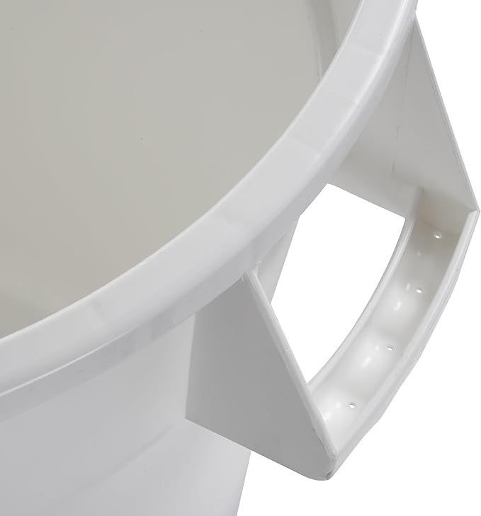 Winco Heavy-Duty Round Waste Container/Trash Can, 20 Gallon, White