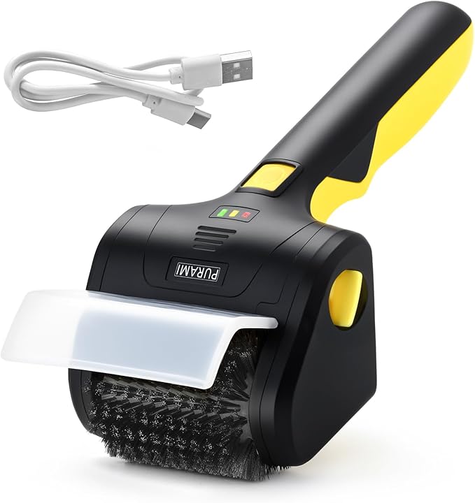 Battery Operated Grill Cleaner PURAMI Wireless Outdoor 360° Rotating Electric Grill Brush, Rechargeable Lithium 8V 700r/min Heavy Duty BBQ Accessories Scrubber