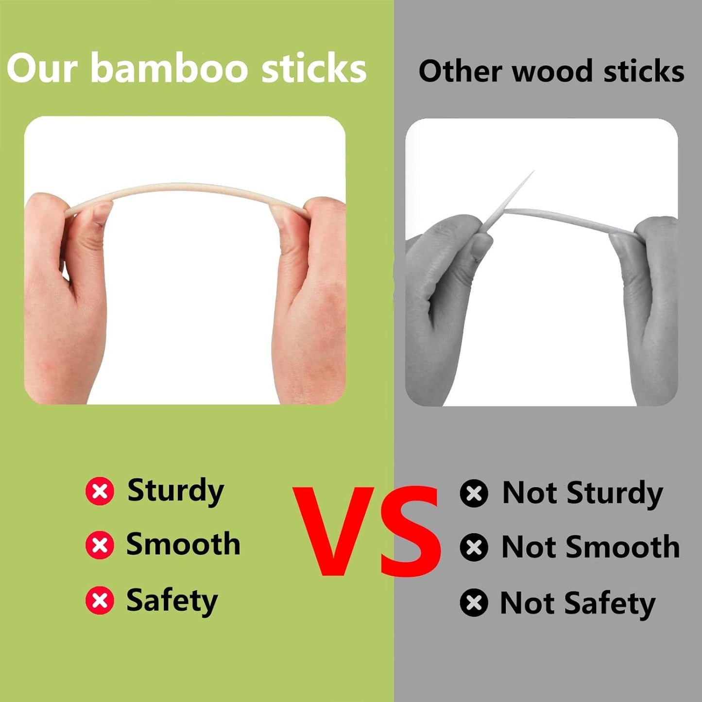 1/4 x 12 Inch 100 PCS Dowel Rods Wood Sticks Wooden Dowel Rods - Unfinished Bamboo Sticks - for Crafts and DIYers