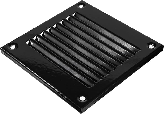 Vent Systems 4'' x 4'' Inch (Overall Dimensions) Pack of 2 - Black - Air Vent Cover Metal Air Return Grill with Built in Pest Guard Screen HVAC Vent Duct Cover for Home Improvement