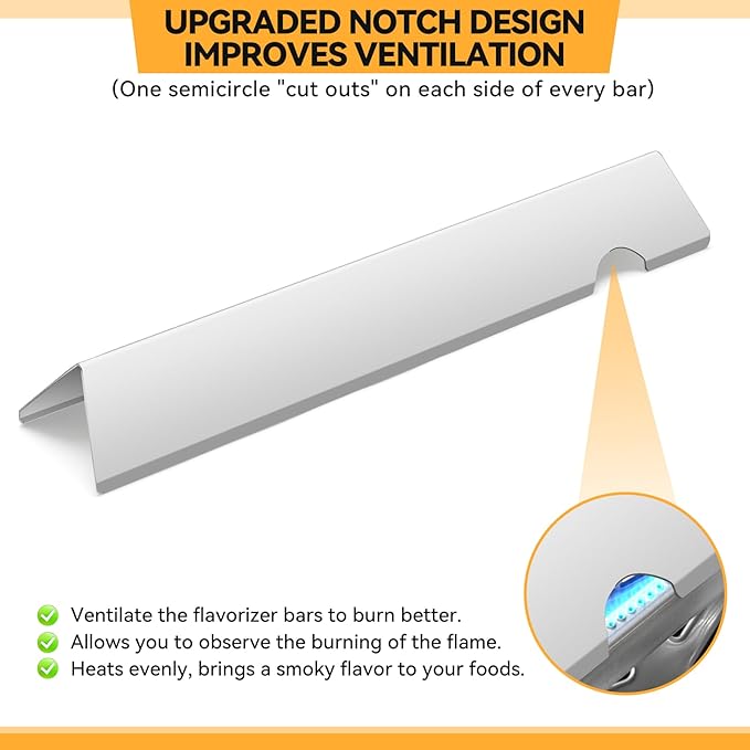 17.1" Stainless Steel Flavorizer Bars for Weber Genesis II Grill Parts, GS4 Genesis II/II LX 300, II E-310, II E-315, II E-335, II LX-340 Replacement Parts, for Weber 66795, 5 Pcs