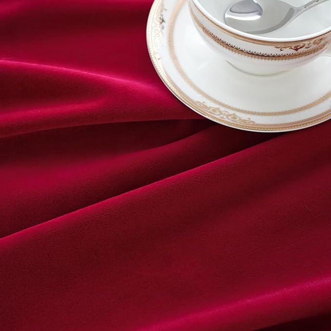 Rectangle Christmas Tablecloth, Waterproof Washable Luxurious Wool Velvet Table Cloth, Rectangle Table Cover for Kitchen, Dining, Party, Holiday (72''x54'', Red)