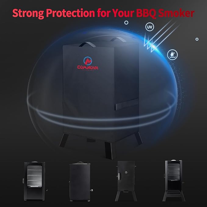 Comnova Electric Smoker Cover 30 Inch - 600D Smoker Covers for Masterbuilt Smokers Heavy Duty Waterproof, Outdoor Vertical Smoker Cover for Masterbuilt, Cuisinart, Dyna-glo, 18" W x 17" D x 33" H