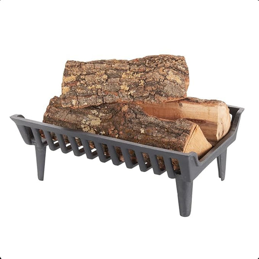 20 inch Fireplace Grate Heavy Duty, Cast Iron Fire Grate - 20" W x 15" D x 7" H