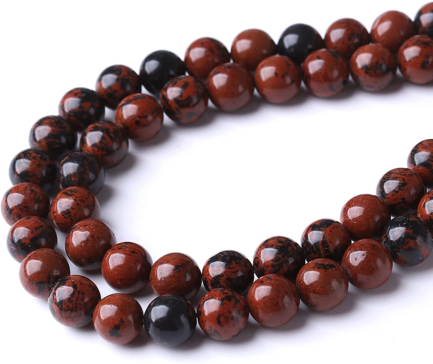 90PCS 4MM Red Black Jasper Natural Gemstone Round Stone Beads for Jewelry Making DIY Energy Stone Healing Power Bracelet 15"