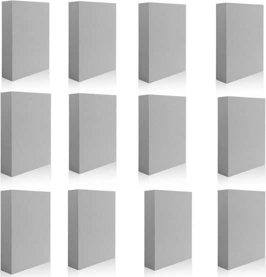 BAOFALI 12 Pcs Stamping Foam Grey Moldable Foam Stamps Plastic Dry Foam Stamp Pad Cut and Dry Foam Stamping Foam Block for Sculpture, Modeling, DIY Arts and Handicrafts Projects