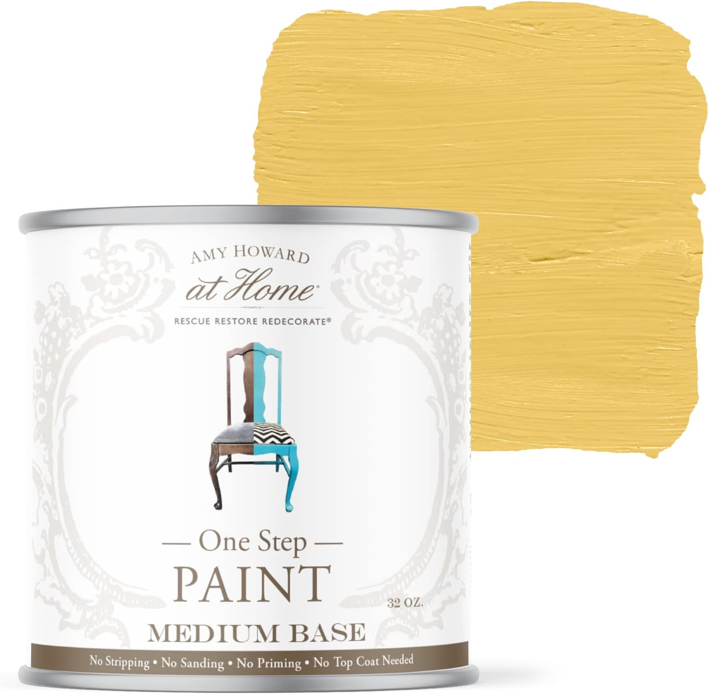AMY HOWARD AT HOME Chalk-Based One Step Paint for Furniture, Cabinetry, Decor, Finish, and More | No Stripping, Sanding, or Priming | Medium Base | 32 Ounce | Holey Moley