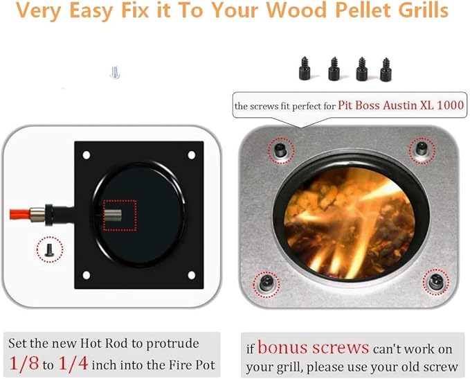 Firsgrill Replacements for Pit Boss Pellets Grill/Smoker Parts (2, Ignited Rod & Firebox)