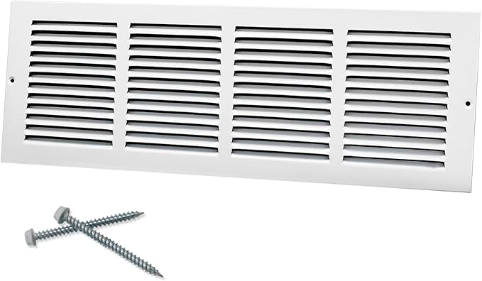 20"W x 6"H [Duct Opening Size] Steel Return Air Grille, Air Return Vent Cover for Ceiling and Sidewall - HVAC Air Vent Covers - [Outer Dimensions: 21.75"W x 7.75"H]