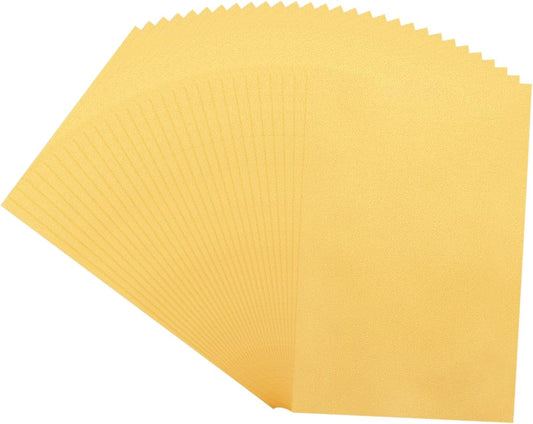 MECCANIXITY 100 Sheet Colored Vellum Paper 4" x 6", 100gsm Translucent Printable Vellum Sheets for Printing Wedding Invitations Inkjet Laser Printer, Bright Gold