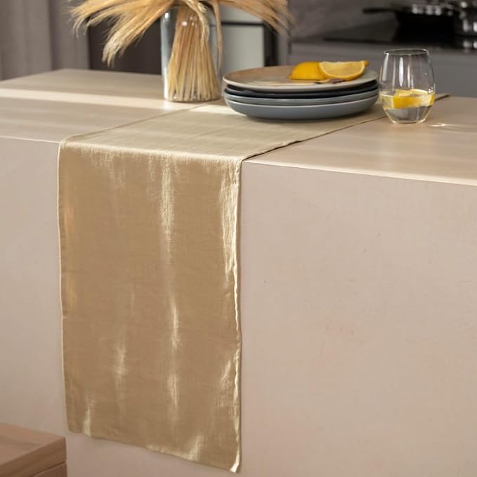 Linen Table Runner 60 inches Long - 100% Pure Linen Flax - Stonewashed European Linen Table Runner (Royal Creme, 14 x 60 Inch) - for Dining, Fall, Autumn, Thanksgiving