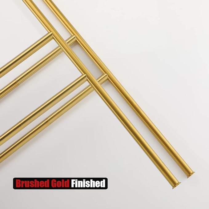 JQK Bath Towel Holder Stand Brushed Gold, 30 Inch Free Standing Double Towel Rack Shelf for Bathroom Floor, Light Gold, BTH100L30-WG