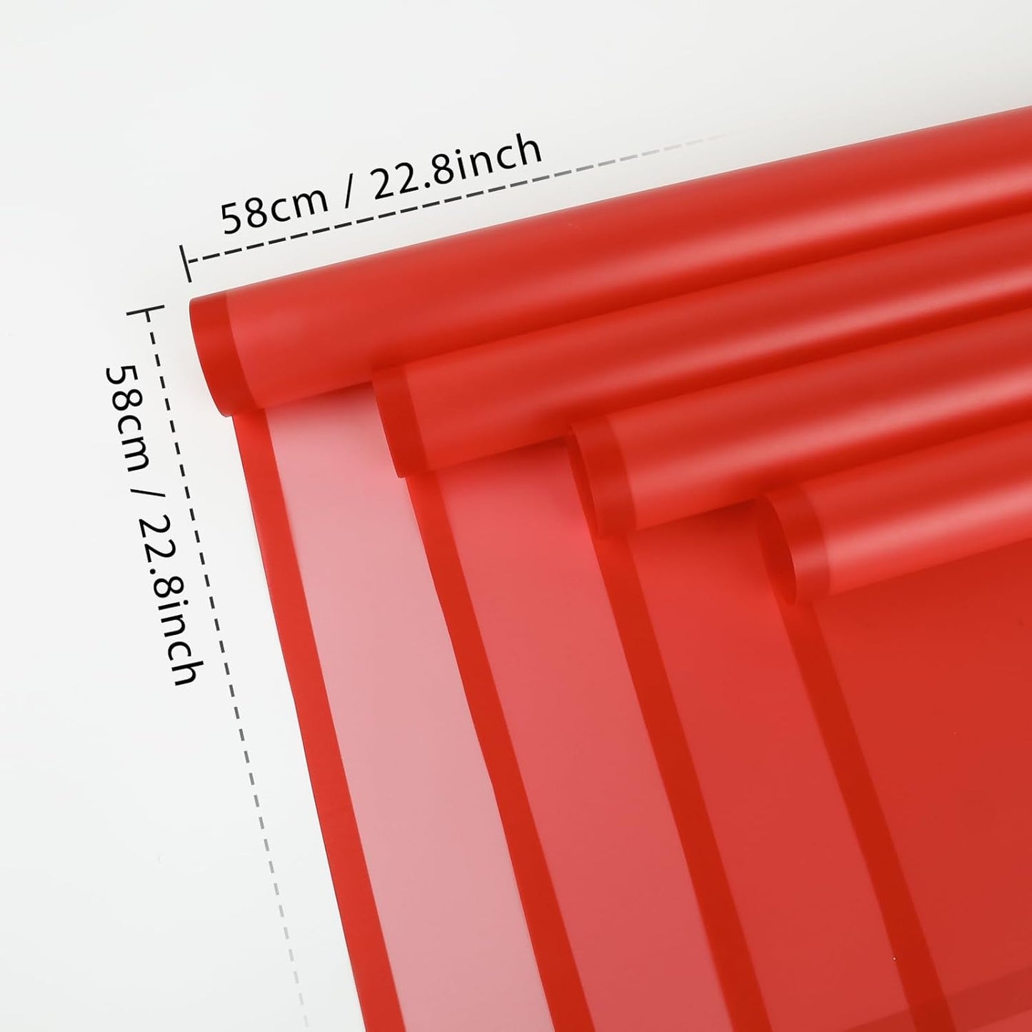 FUHITIM 20 Sheets Flower Wrapping Paper - Waterproof Floral Bouquet Packaging Paper for DIY Crafts，Florist Supplies Packaging Paper for Wedding Birthday Gift (Translucent Red)