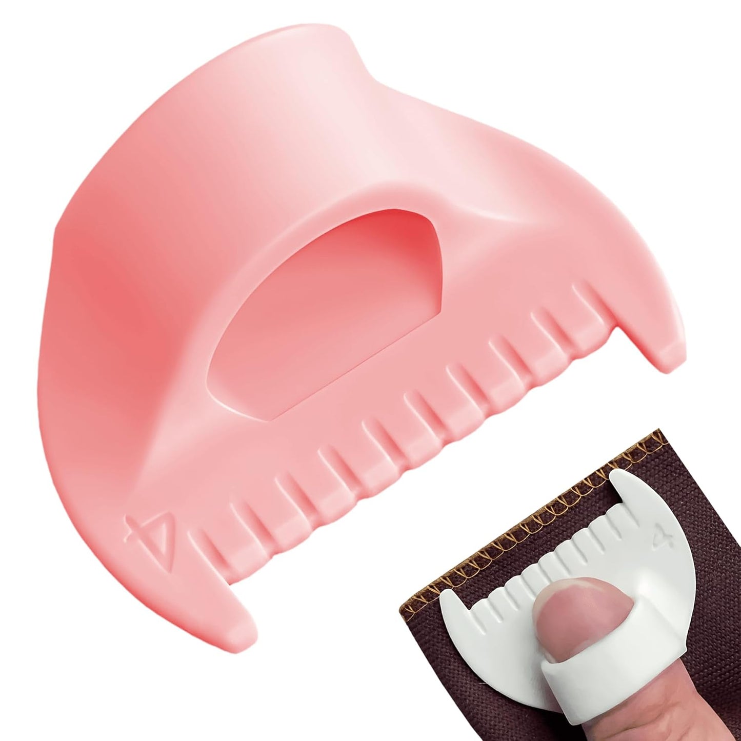 1 PCS 4mm Edge Lock Seam Guide, Mini Sewing Finger Ruler for Hand Sewing, DIY Sewing Kit Tool, Sewing Needle Gauge Measuring Guide, Pink