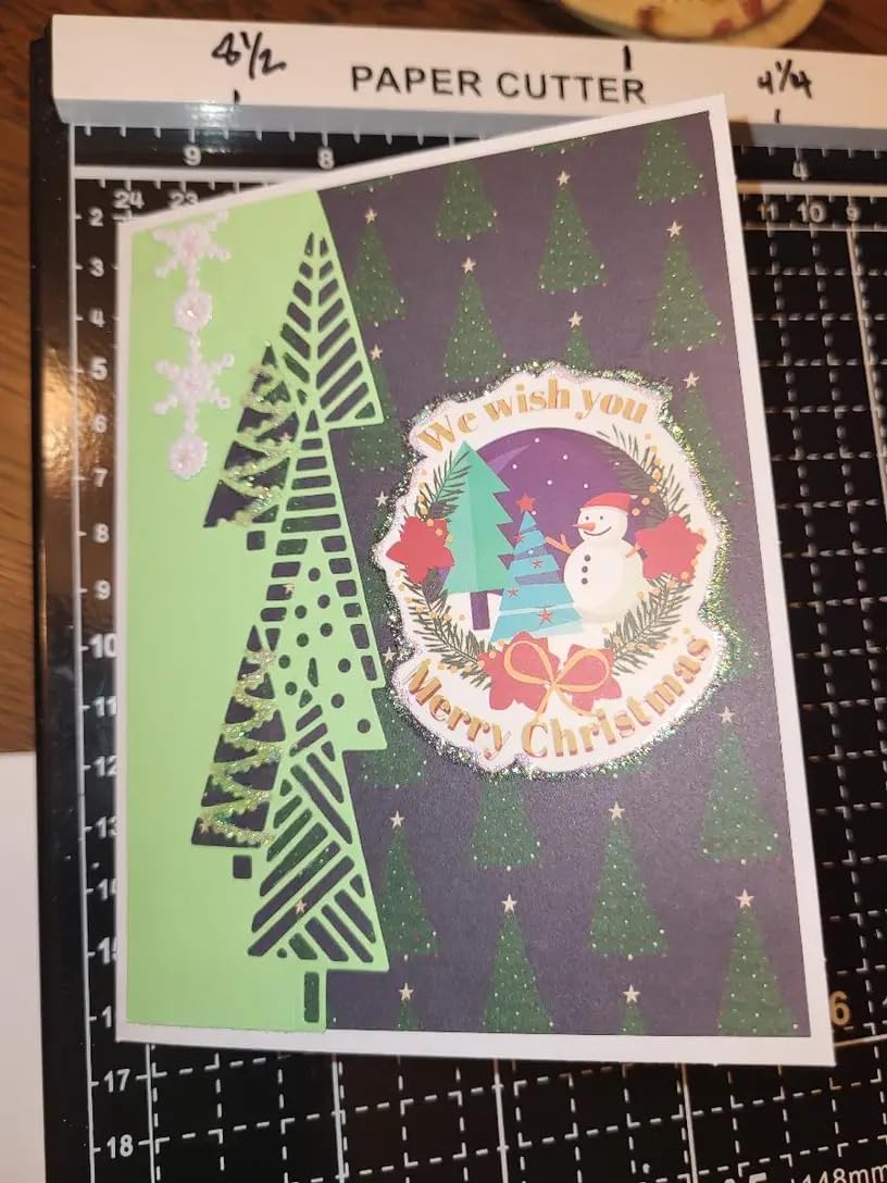 Lapoo Festivals Metal Cutting Die for Scrapbooking - Durable, Cut Stencils for DIY Scrapbook Photo Album Decorative Paper Card, Card Making Supplies, Embossing (Half Christmas Tree 5.2 x 1.4 in)