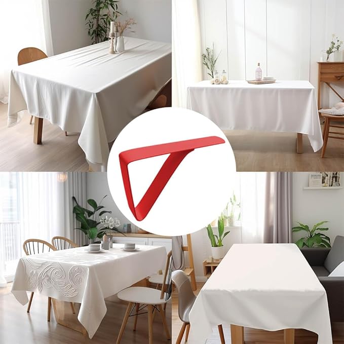 Large Tablecloth Clips Stainless Steel Rust Proof Table Cloth Clips Table Clips for Home, Restaurants, Picnic, Party, Dining Tables - Fits Up to 2.6 Inch Thick Tables 4Pcs Red