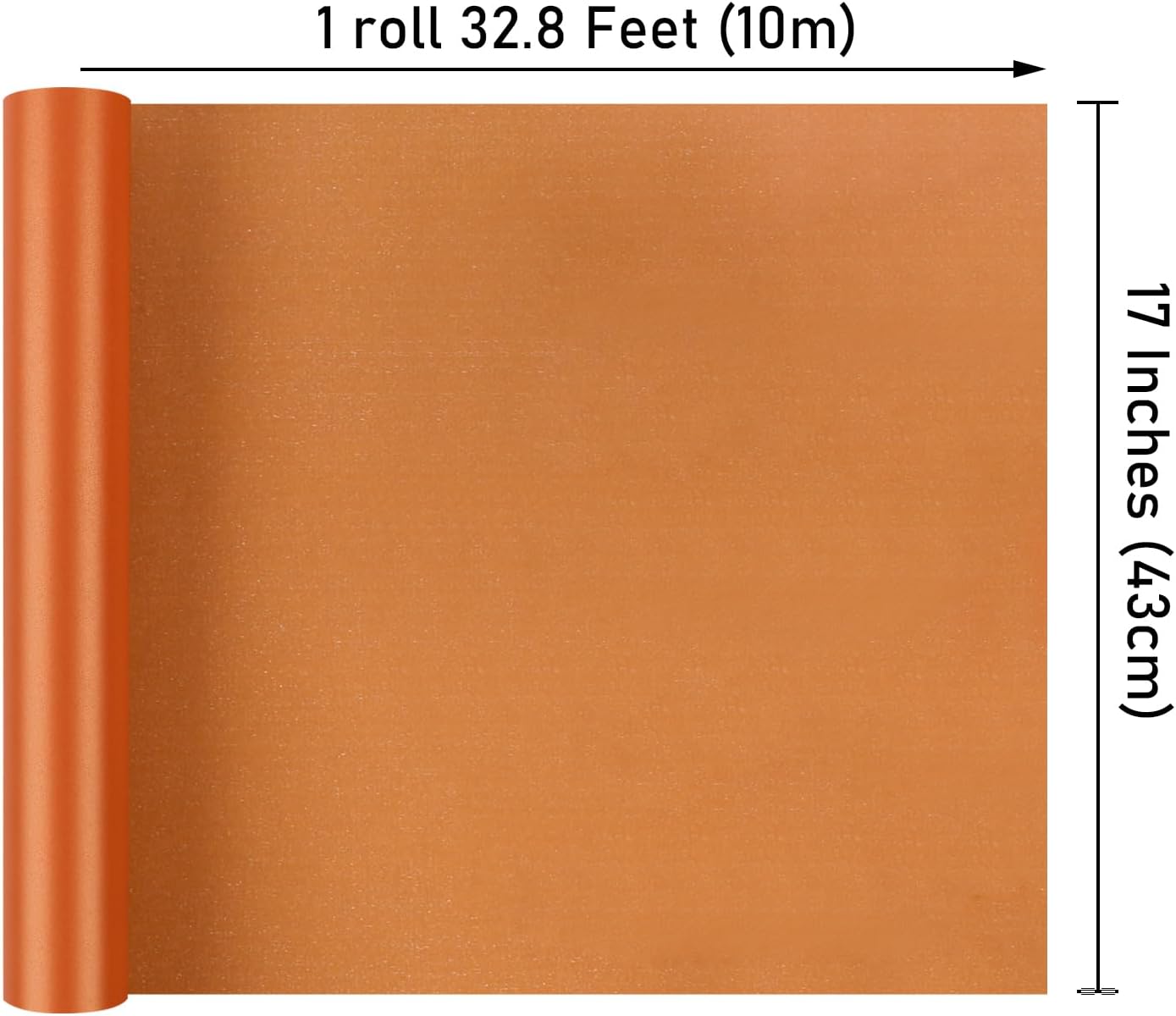 NESCCI Orange Matte Wrapping Paper,Solid Color Pearly-Lustre Paper,Gift Wrapping Paper,Perfect for Wedding,Valentine's Day,Birthday, Christmas,Baby Shower,DIY Bouquet (17 Inches X 32.8 Feet)