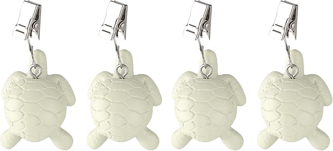 TwoFish Home Set of 4 Turtle Resin Table Cover Tablecloth Weights Clips Turtle Style Handicraft Tablecloth Clips Set of 4