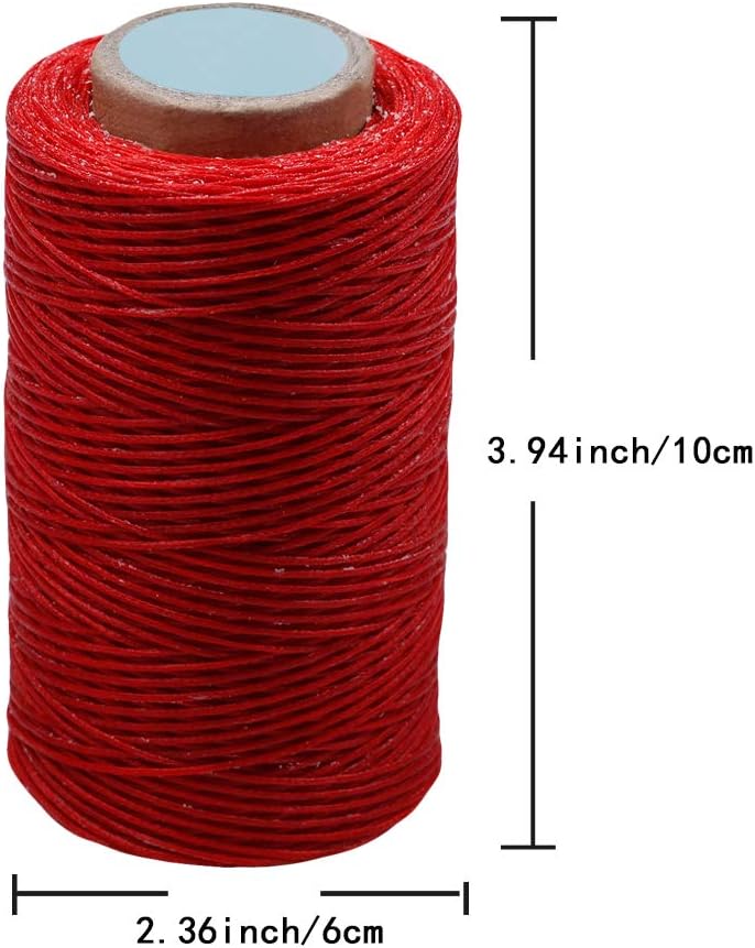 284 Yards Waxed Thread, 210D Heavy Duty Wax Upholstery Thread for Leather Sewing, 0.8mm Flat Waxed String for Bookbinding/Shoe Repairing/Leather Projects