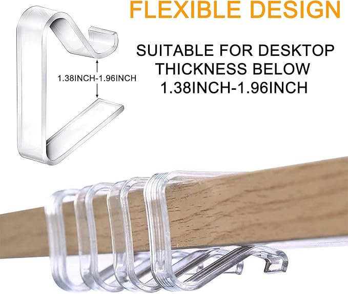 24 Pieces Transparent Clear Tablecloth Clips, Plastic Table Cloth Clips，Windproof Table Cover Holder Clamps，Table Cloth Holder for Christmas Home Wedding Party Indoor Outdoor Camping Picnic (Large)