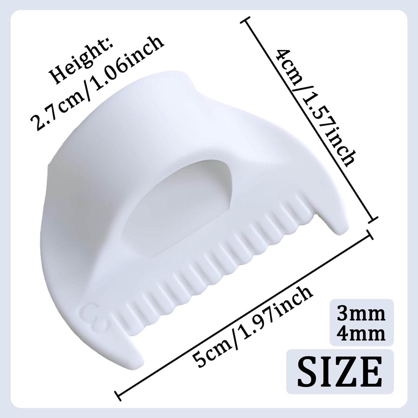 2 PCS Edge Lock Seam Guide, Mini Sewing Finger Ruler for Hand Sewing, DIY Sewing Kit Tool, Sewing Needle Gauge Measuring Guide White, 3mm+4mm