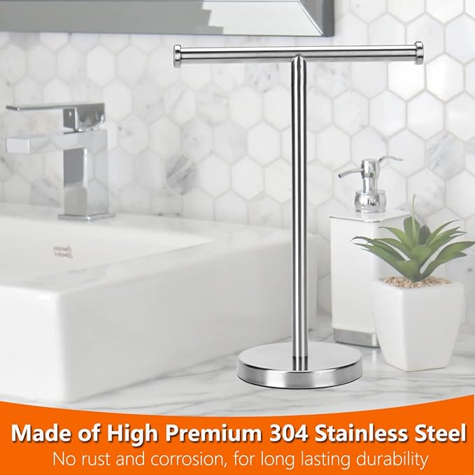 Towel Rack Hand Towel Stand, Bathroom Hand Towel Holder Stand with Heavy Base, SUS304 Stainless Steel Brushed Nickel