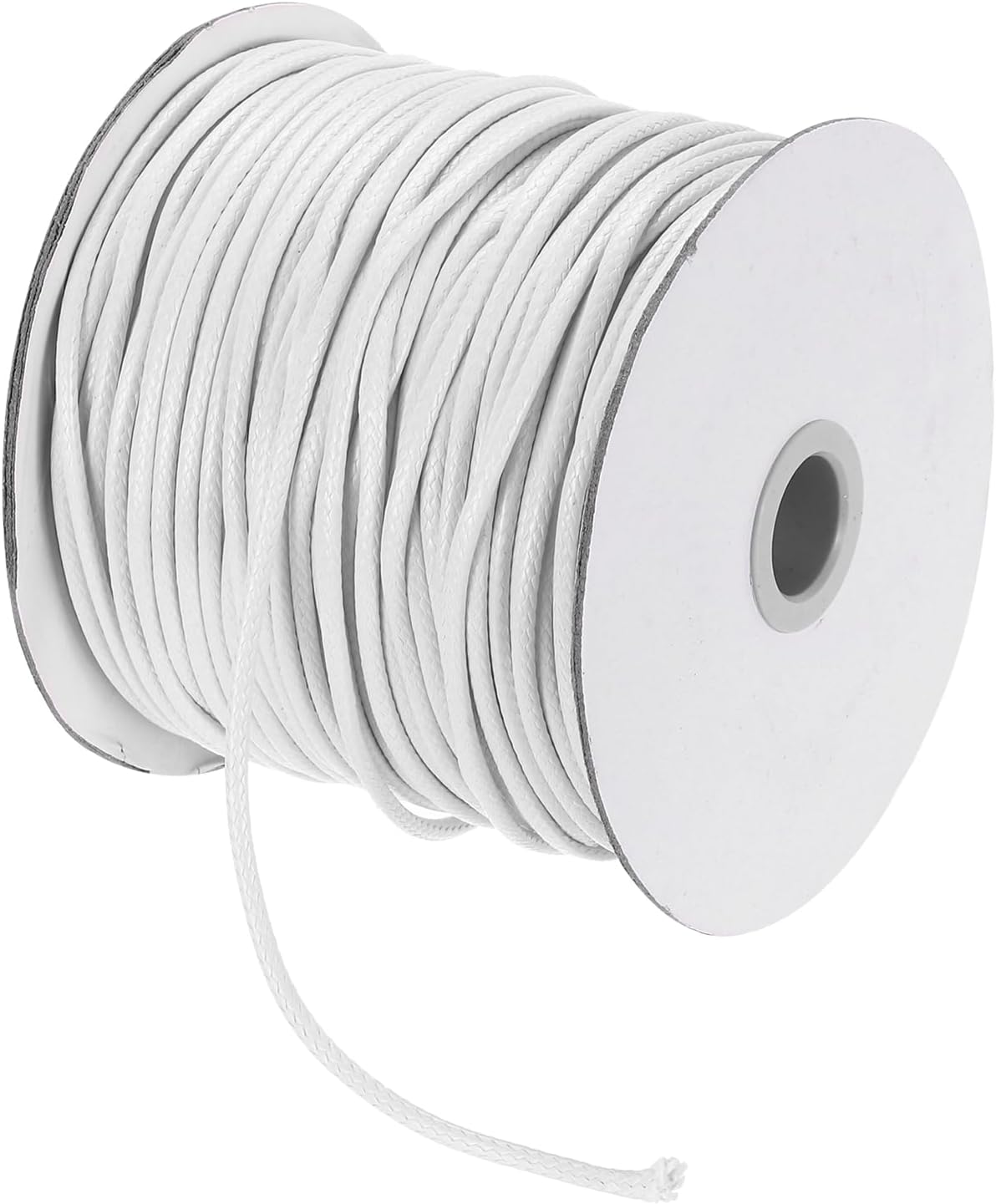 MECCANIXITY Waxed Cord 2.5mm Waxed Polyester Cord 87 Yard Wax String for Bracelet Making, Necklaces, Beading, Jewelry Making and DIY Crafts(White)