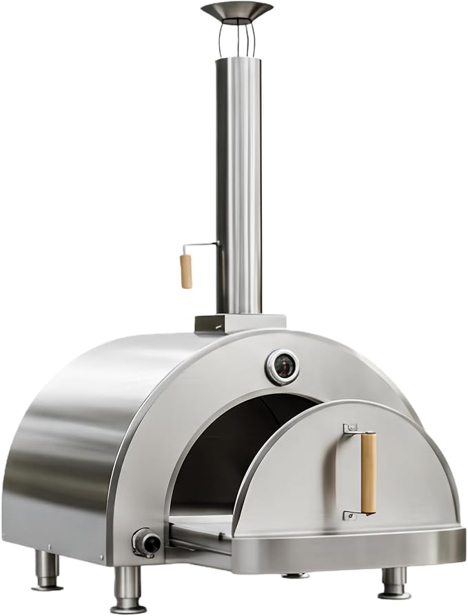 Gas Pizza Oven 16 Inch - 600°C Stainless Steel 304 Table Top Pizza Oven for Outdoor Use, Countertop Pizza Maker with Double-Layer Insulation for Backyard, Patio, Outdoor Kitchen (propane)