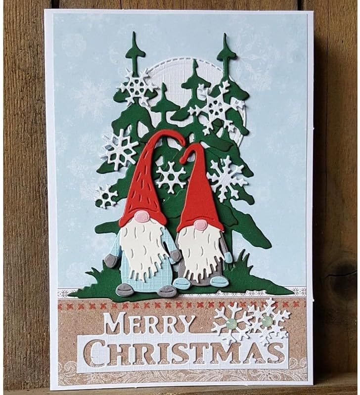 Metal Cutting Dies DIY Embossing Stencil Template Scrapbooking Card Making Mold Photo Album Arts Crafts Tools (Christmas Doll Set-6.3x8cm)