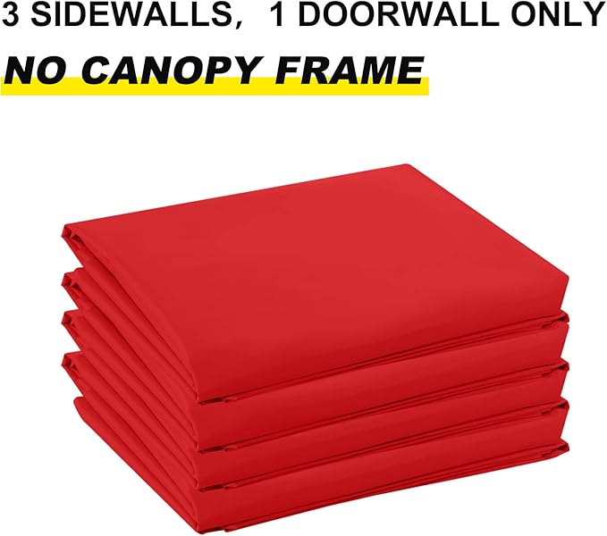 ABCCANOPY Side Wall 10x10, Red (4 Walls Only, NOT Including Frame and Top)