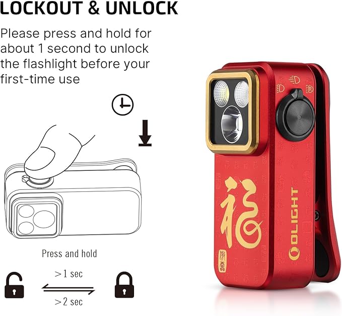 OLIGHT Oclip Pro EDC Flashlight Clip-on Light, Rechargeable 500 Lumens with Three Lighting Solutions Type-C Charging, Magnetic Flash Lights for Signaling, Cycling, Outdoor or Indoor Use(FS Red)