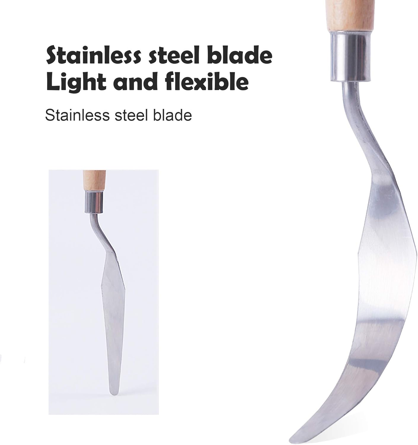 CONDA 11 Piece Stainless Steel Spatula Palette Knife Professional Palette Knife Painting Wood Handle