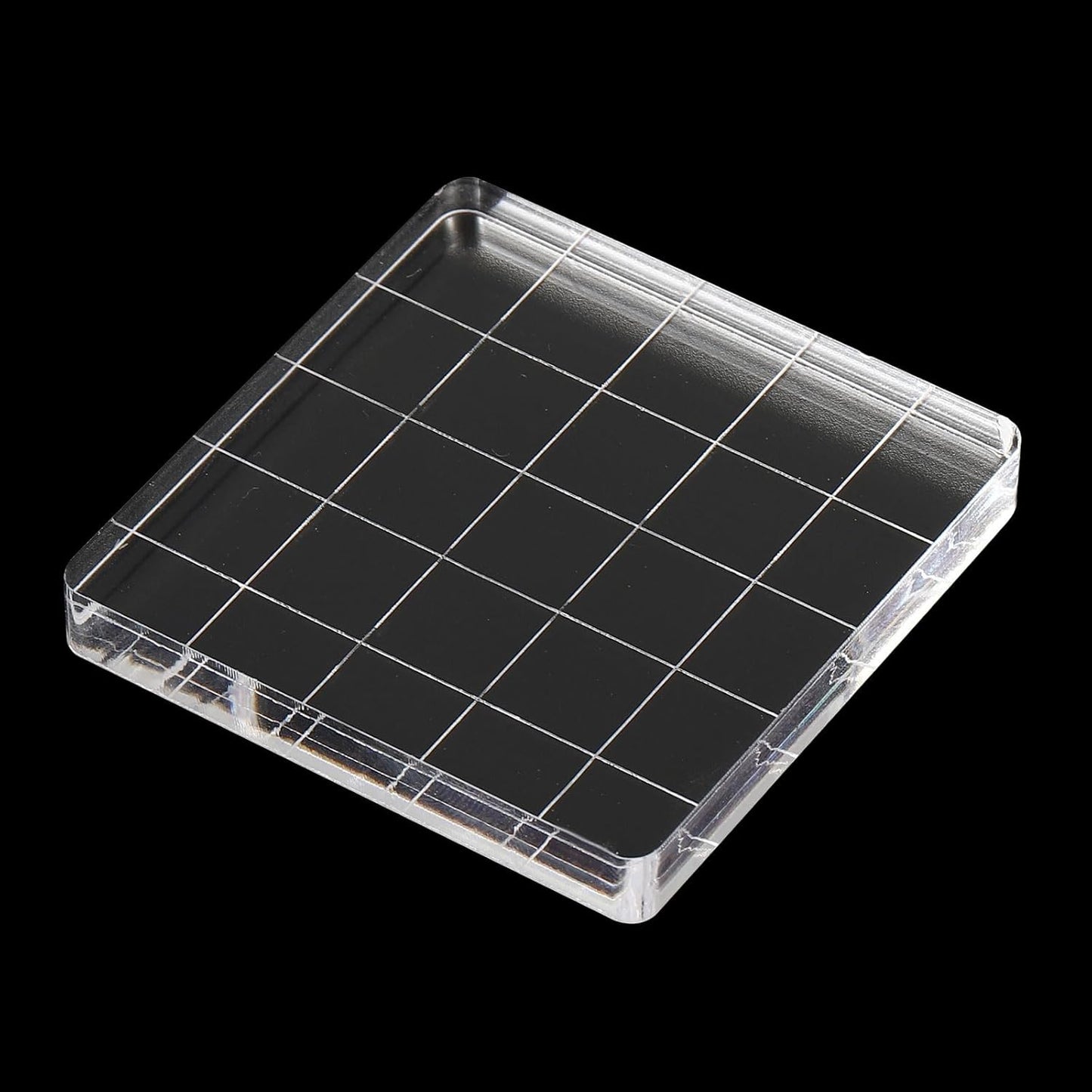 PATIKIL 2" x 2" Acrylic Stamp Block, 2 Pack Clear Stamping Block with Grid Lines Decorative Mounting Blocks Square for Scrapbooking DIY Crafts Card Making