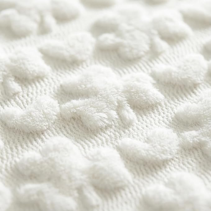 Artoid Mode White Soft Plush Faux Fur Jacquard Heart Clover St. Patrick's Day Table Runner, Seasonal Kitchen Dining Table Decoration for Home Party Decor 13x48 Inch