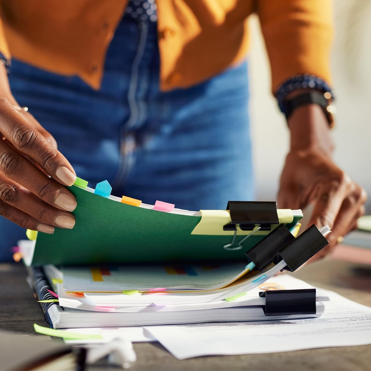 300Pcs Paper Clips and Binder Clips Set, Assorted Sizes, Paper Clips, Binder Clips, Rubber Bands for Office, Home, School, Document Organizing