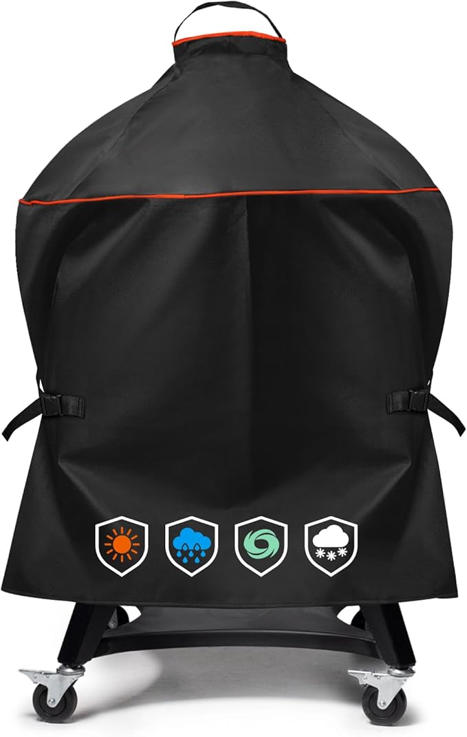 Heavy-Duty 600D Grill Cover fit for Kamado Joe KJ15080320 Kettle Joe and Other 22 inch Charcoal Kettle Grill with Similar Sizes, 28" Dia x 39" H