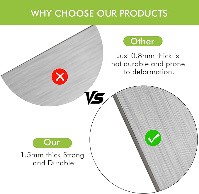 6" Stainless Steel Griddle Scraper Blades 6 Pack, Razor Sharp Grill Scraper Blades, Replacement Blade for Griddle & BBQ Grill Scraper