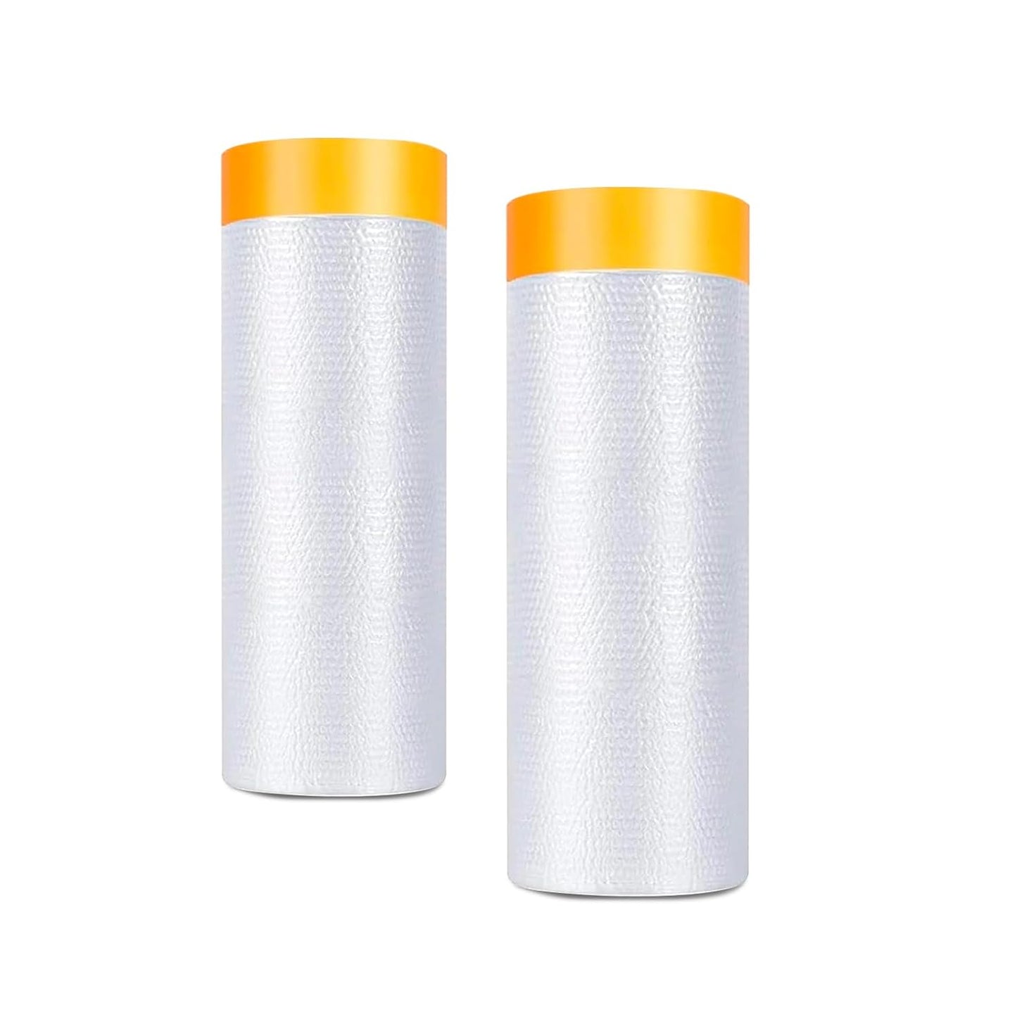 Painters Plastic with Tape 59inx65ft,Pre-Taped Masking Film Automotive Tape and Drape,Tear-Resistant Plastic Painting Film for Car Painting & Home Renovation (2 Roll)