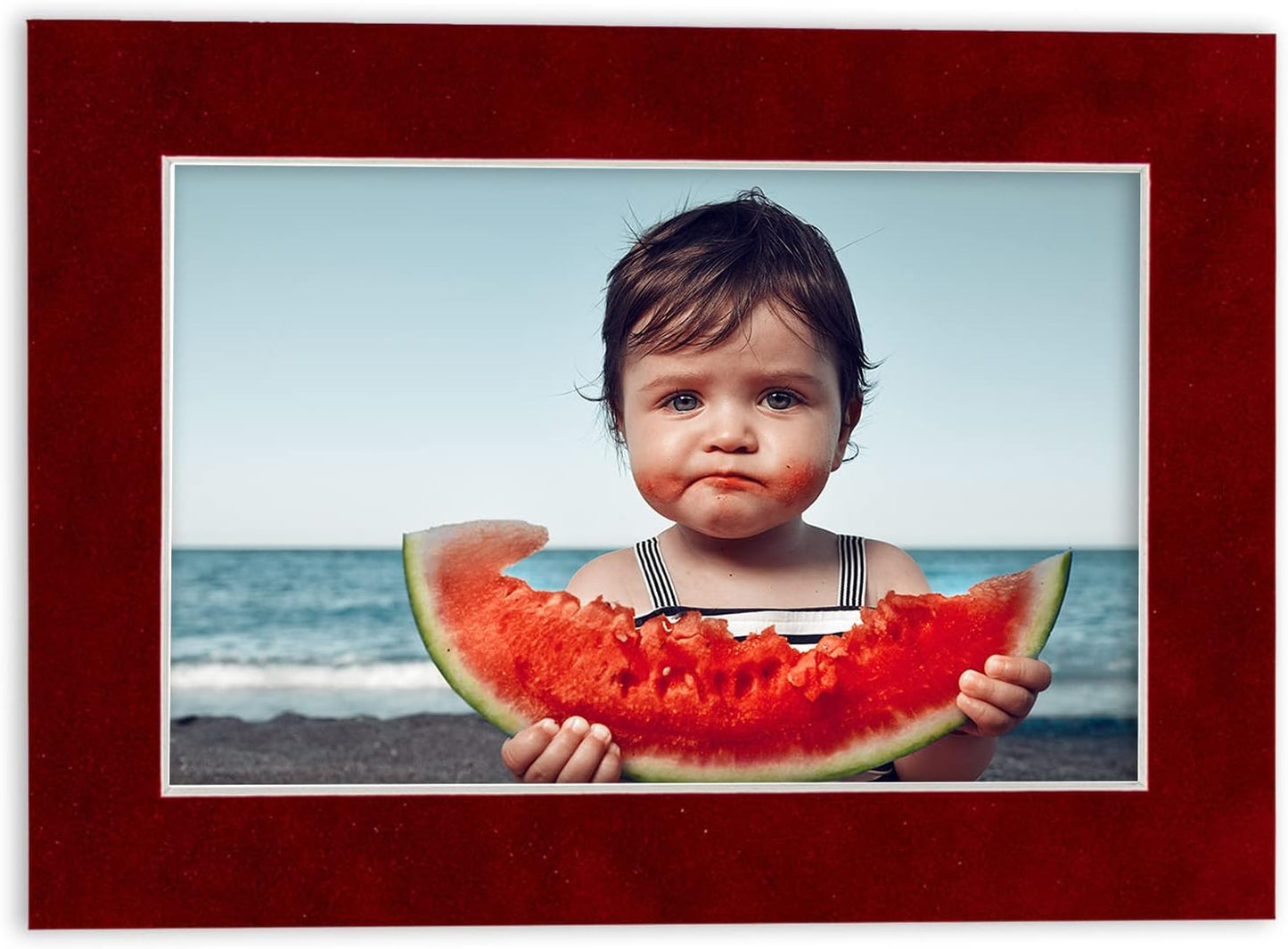 11x14 Mat Bevel Cut for 8.5x11 Photos - Acid Free Bright Red Suede Precut Matboard With Backing Board and Crystal Clear, Self Seal Mat Bag - For Pictures, Framing - 4-ply Thickness