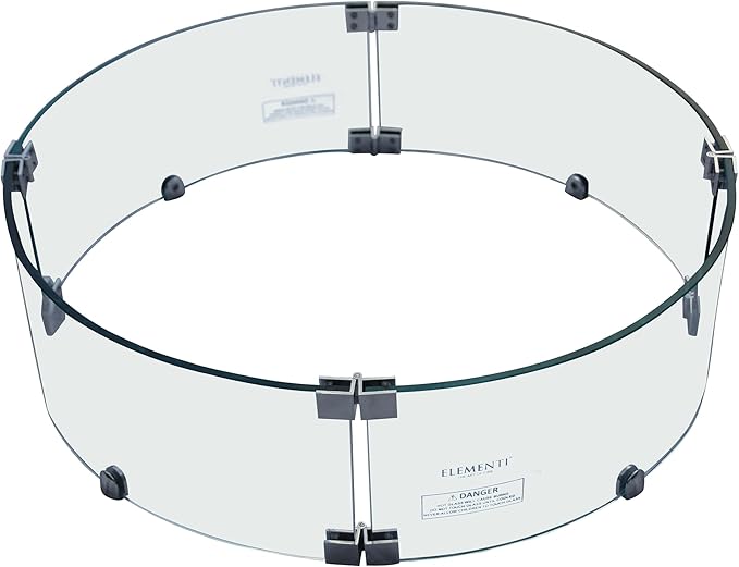 All Fire Table Pit Wind Screens and Stainless Steel Buner Lid from ELEMENTI | ELEMENTI Plus and MODENO (Wind Screens, Round 24.4" WS - 001)
